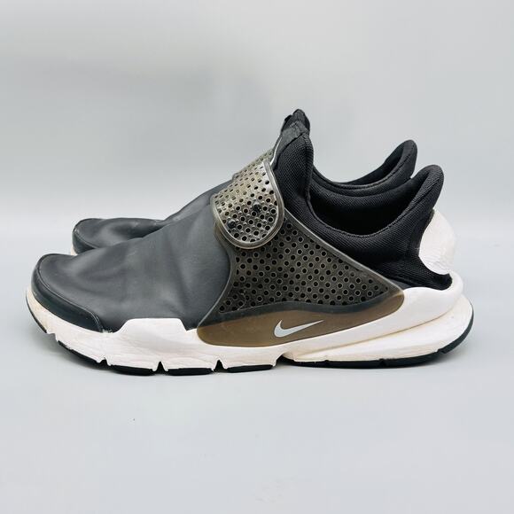 Nike Shoes Mens 10 Black Sock Dart Slip On Perforated Strap Running Sneakers - Picture 4 of 10